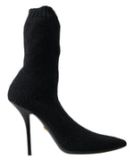 Dolce & Gabbana Elegant Black Viscose Mid-Calf Women's Boots