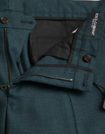 Dolce & Gabbana Green Wool Skinny Slim Dress Men's Pants