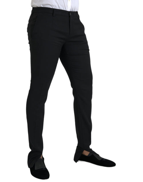 Dolce & Gabbana Black Wool Stretch Men Skinny Men's Pants