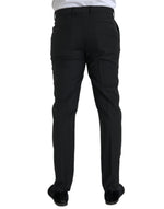 Dolce & Gabbana Black Wool Men Skinny Dress Men's Pants