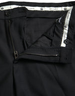 Dolce & Gabbana Black Wool Men Skinny Dress Men's Pants