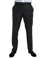 Dolce & Gabbana Black Wool Silk Skinny Dress Men's Pants