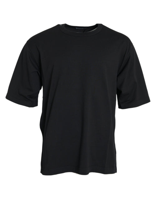Dolce & Gabbana Black Logo Embossed Crew Neck Short Sleeves Men's T-shirt