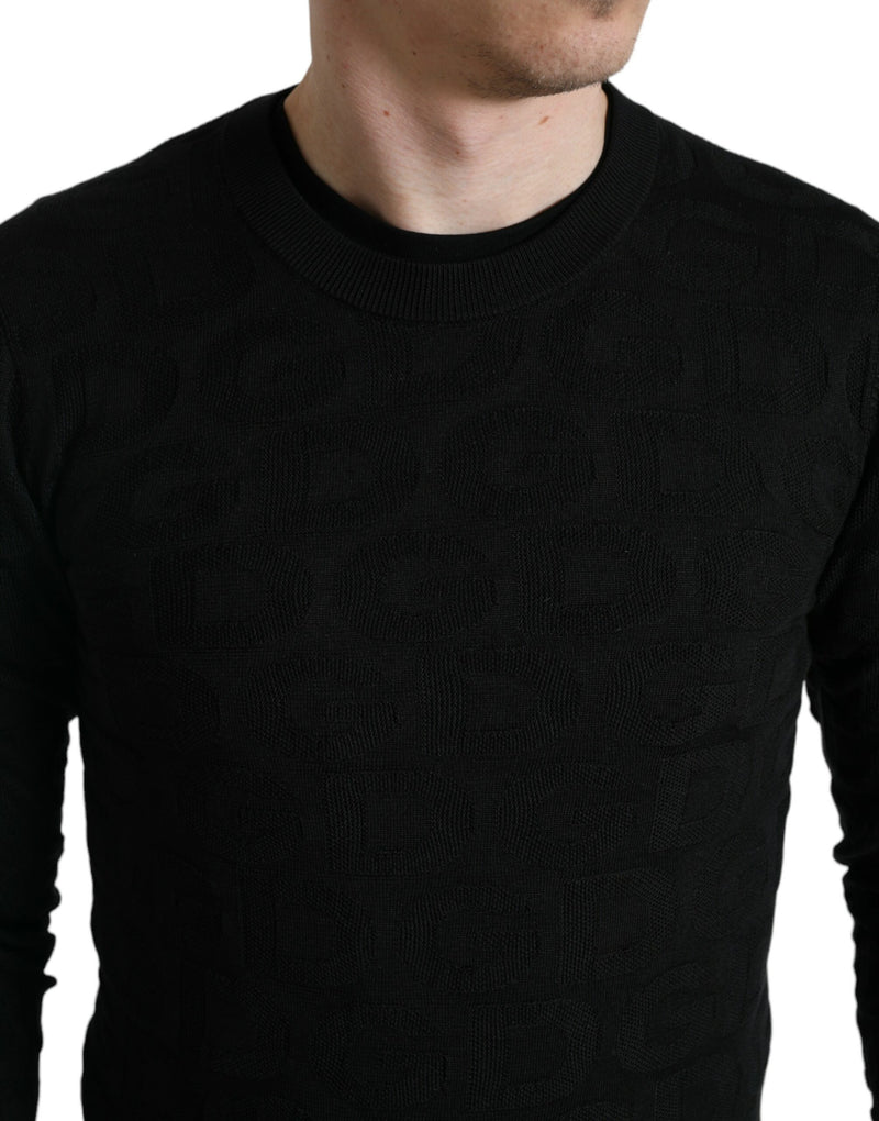 Best Dolce & Gabbana Black Silk Crew Neck Men Pullover Sweater - LUX LAIR