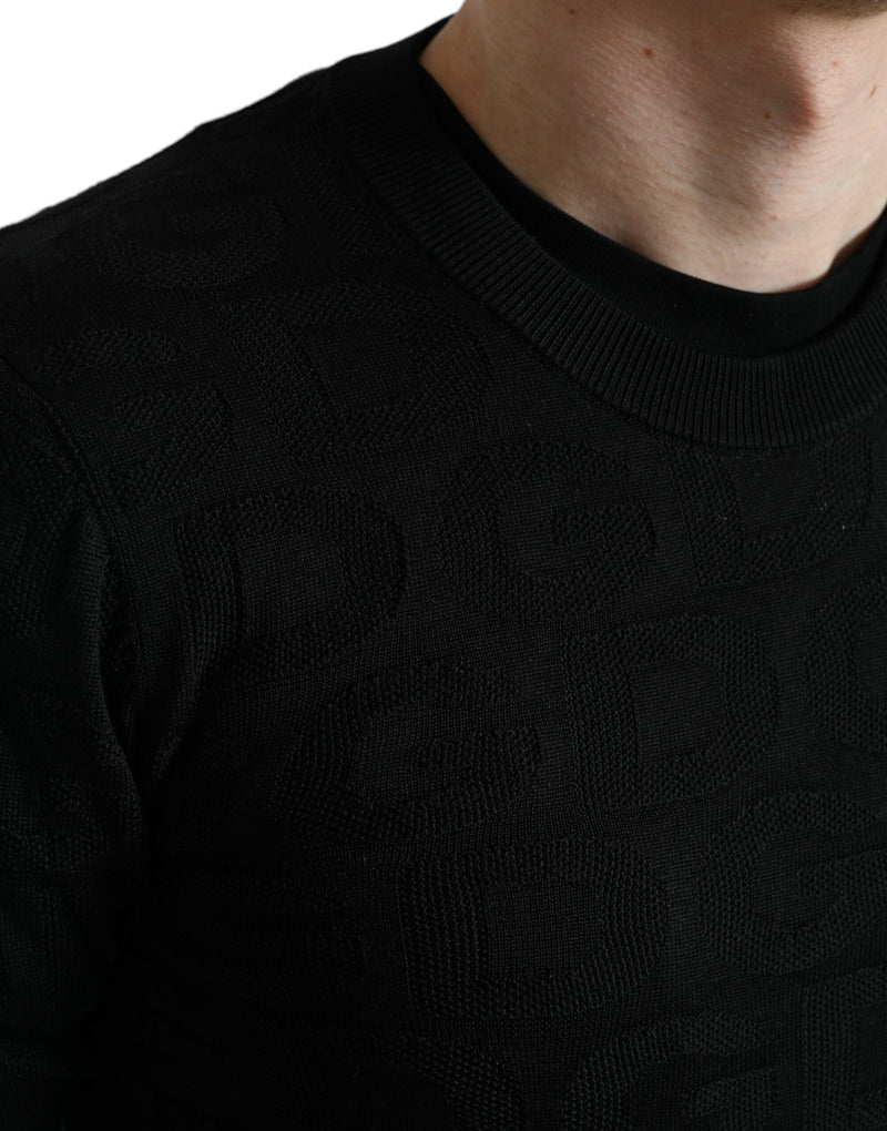 High-Quality Dolce & Gabbana Black Silk Crew Neck Men Pullover Sweater - LUX LAIR