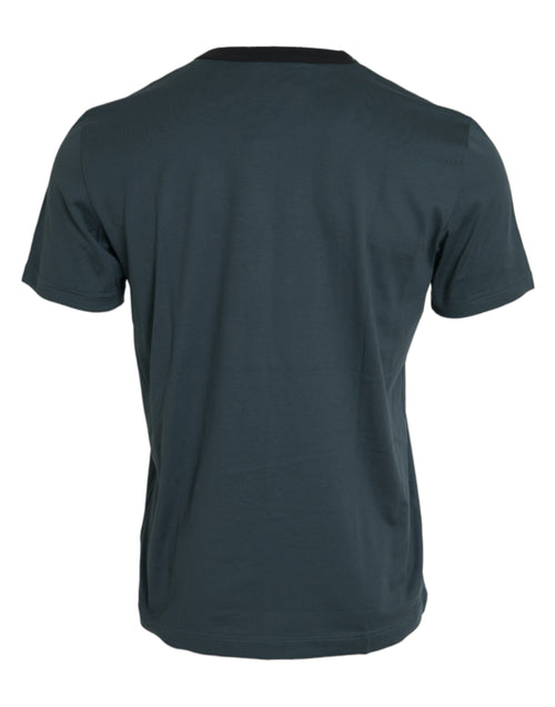 Dolce & Gabbana Blue Logo Print Crewneck Short Sleeve Men's T-shirt