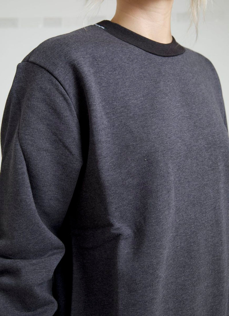 Dolce & Gabbana Dark Gray Cotton Crew Neck Pullover Women's Sweater