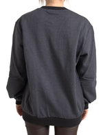 Dolce & Gabbana Dark Gray Cotton Crew Neck Pullover Women's Sweater