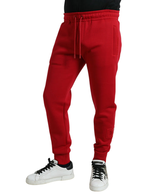 Dolce & Gabbana Red Cotton Blend Skinny Jogger Men's Pants