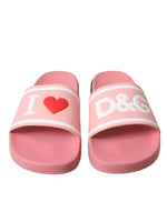 Dolce & Gabbana Chic Pink Calf Leather Slide Women's Flats