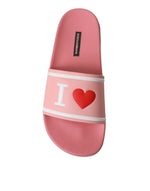Dolce & Gabbana Chic Pink Calf Leather Slide Women's Flats