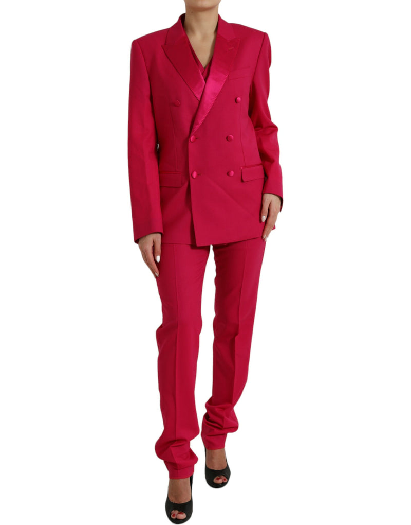 Dolce & Gabbana Elegant Red Slim Fit 3 Piece Martini Women's Suit