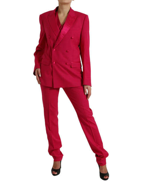 Dolce & Gabbana Red MARTINI Wool Slim Fit 3 Piece Women's Suit