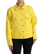 Dolce & Gabbana Chic Yellow Denim Button-Down Women's Jacket