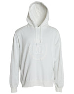 Dolce & Gabbana White Cotton Hooded Sweatshirt Pullover Men's Sweater