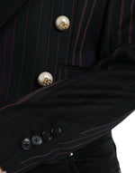 Dolce & Gabbana Elegant Striped Double Breasted Wool Women's Blazer
