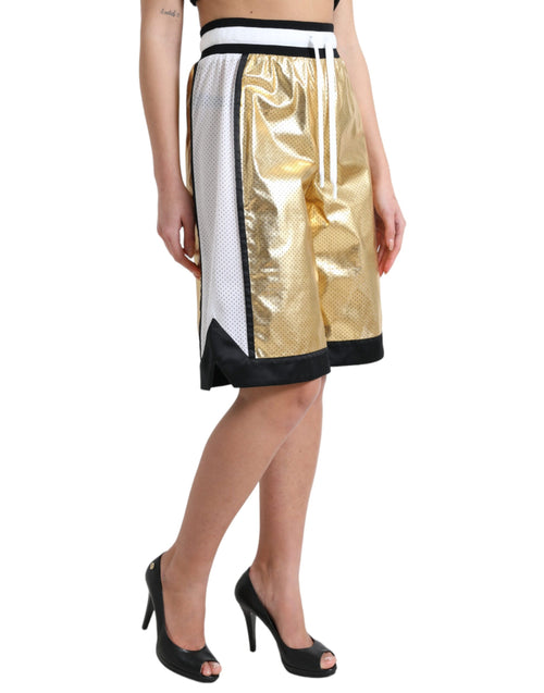 Dolce & Gabbana Elevated Elegance: High Waist Golden Women's Shorts