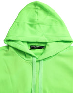 Dolce & Gabbana Neon Green Hooded Top Pullover Men's Sweater