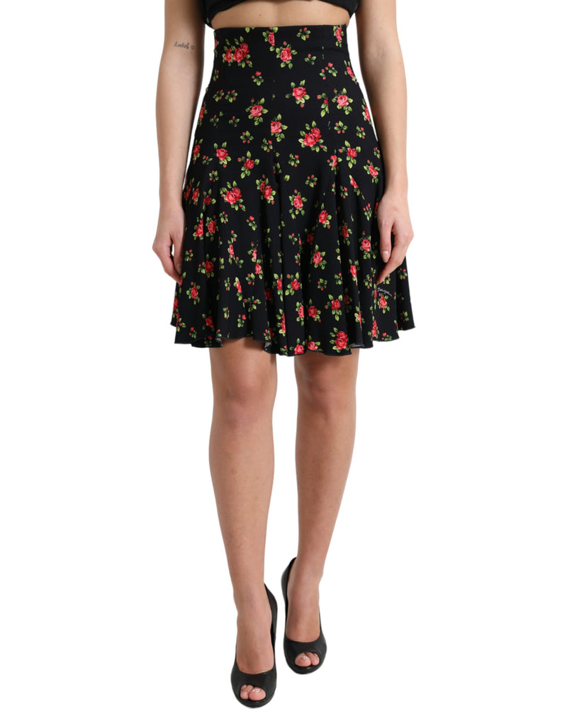 Dolce & Gabbana Floral A-Line Mini Skirt with High Women's Waist