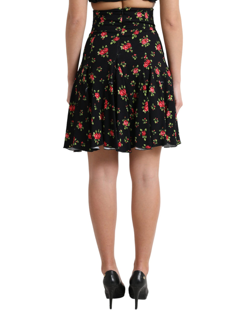 Dolce & Gabbana Floral A-Line Mini Skirt with High Women's Waist