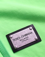 Dolce & Gabbana Neon Green Hooded Full Zip Top Men's Sweater