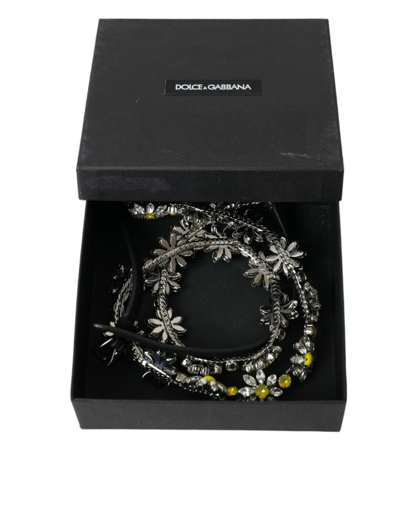 Dolce & Gabbana Elegant Crystal-Embellished Leather Women's Belt