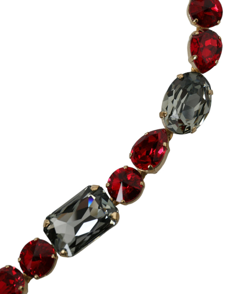 Dolce & Gabbana Radiant Red Crystal Buckle Waist Women's Belt