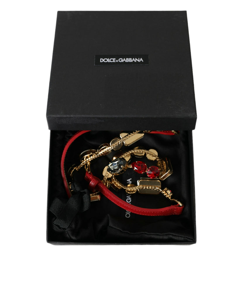 Dolce & Gabbana Radiant Red Crystal Buckle Waist Women's Belt