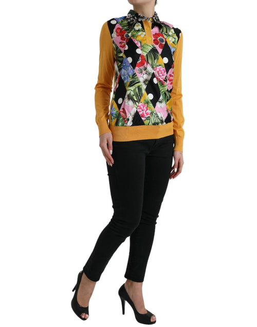 Dolce & Gabbana Multicolor Cashmere-Silk Blend Henley Women's Sweater
