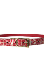 Dolce & Gabbana Elegant Red Calfskin Waist Women's Belt
