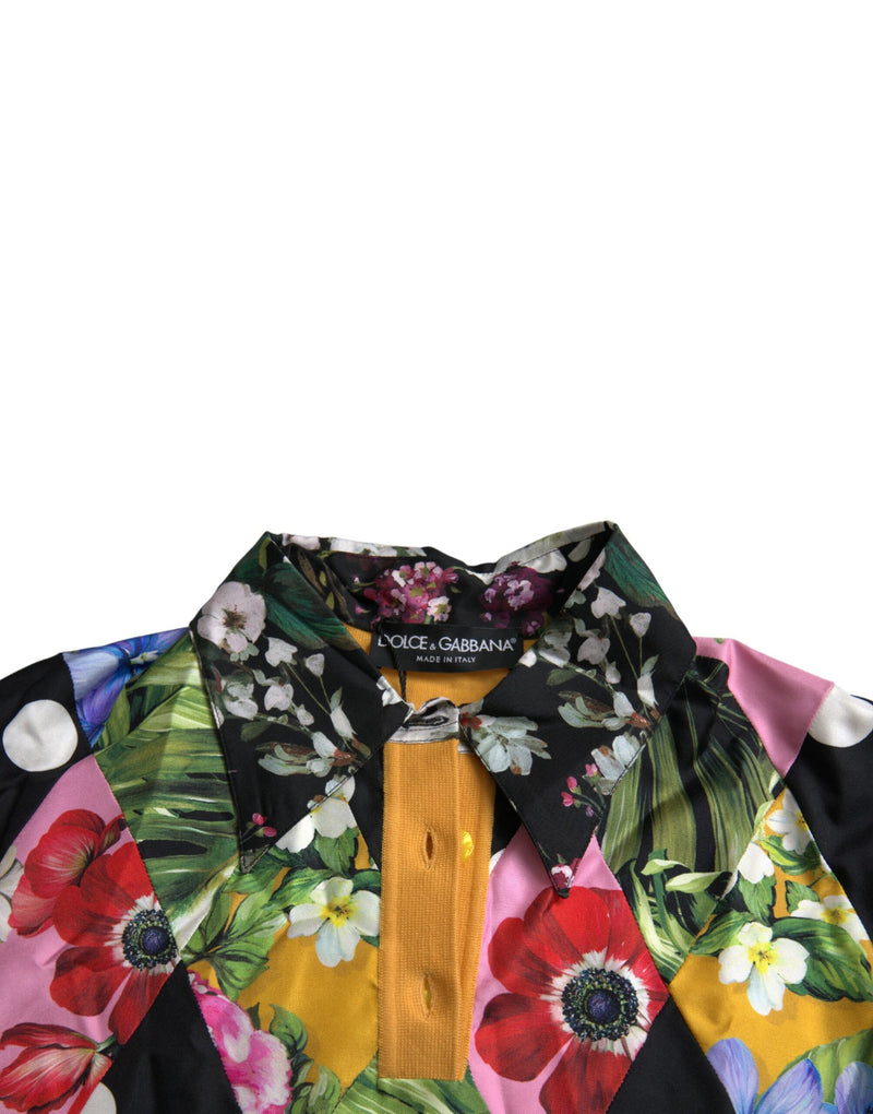 Dolce & Gabbana Multicolor Cashmere-Silk Blend Henley Women's Sweater