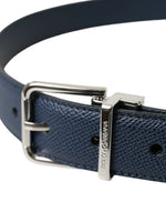 Dolce & Gabbana Elegant Navy Blue Leather Men's Belt