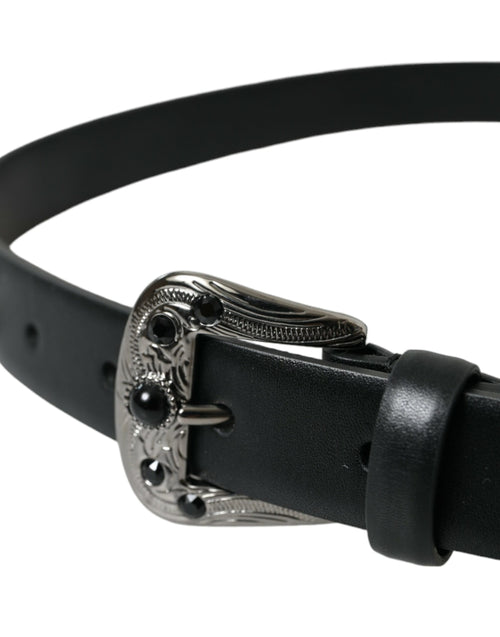 Dolce & Gabbana Engraved Logo Leather Waist Women's Belt