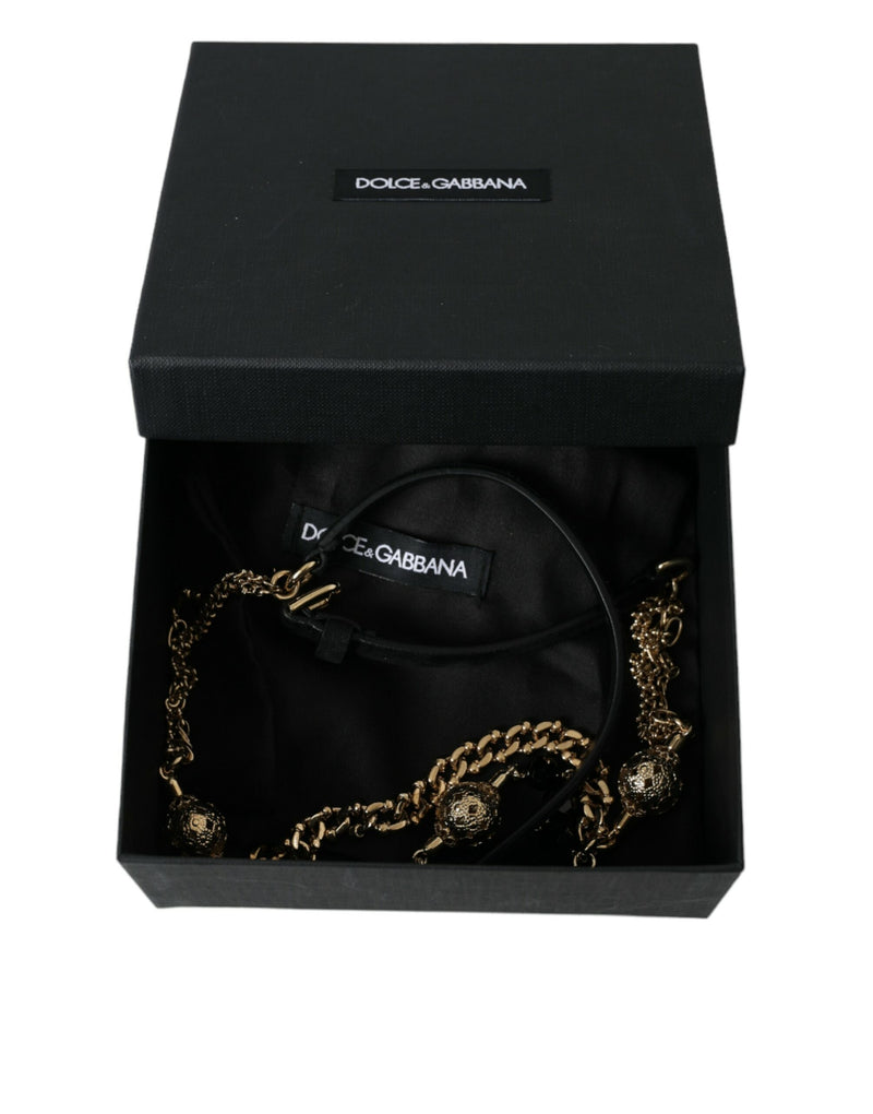 Dolce & Gabbana Elegant Crystal Bounce Leather Waist Women's Belt