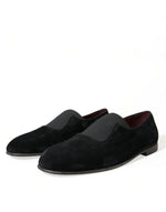 Dolce & Gabbana Elegant Black Velor Loafers for the Discerning Men's Gentleman