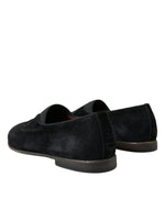 Dolce & Gabbana Elegant Black Velor Loafers for the Discerning Men's Gentleman