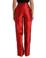 Dolce & Gabbana Elegant High Waist Wide Leg Silk Women's Pants