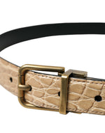 Dolce & Gabbana Elegant Beige Leather Men's Belt