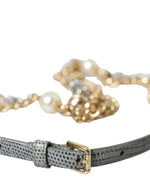 Dolce & Gabbana Elegant Crystal Bounce Waist Women's Belt
