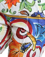Dolce & Gabbana Majolica Print Tapered Cotton Women's Pants