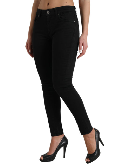 Dolce & Gabbana Elegant Mid Waist Black Skinny Women's Jeans