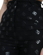Dolce & Gabbana Chic High Waist Straight Pants with Logo Women's Print