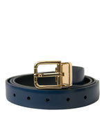 Dolce & Gabbana Elegant Blue Calf Leather Men's Belt