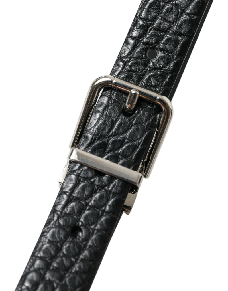 Dolce & Gabbana Elegant Alligator Leather Belt in Men's Black