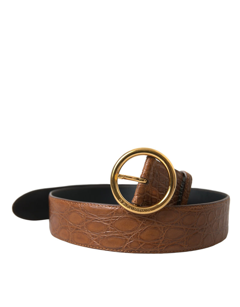 Dolce & Gabbana Elegant Exotic Leather Belt - Rich Men's Brown