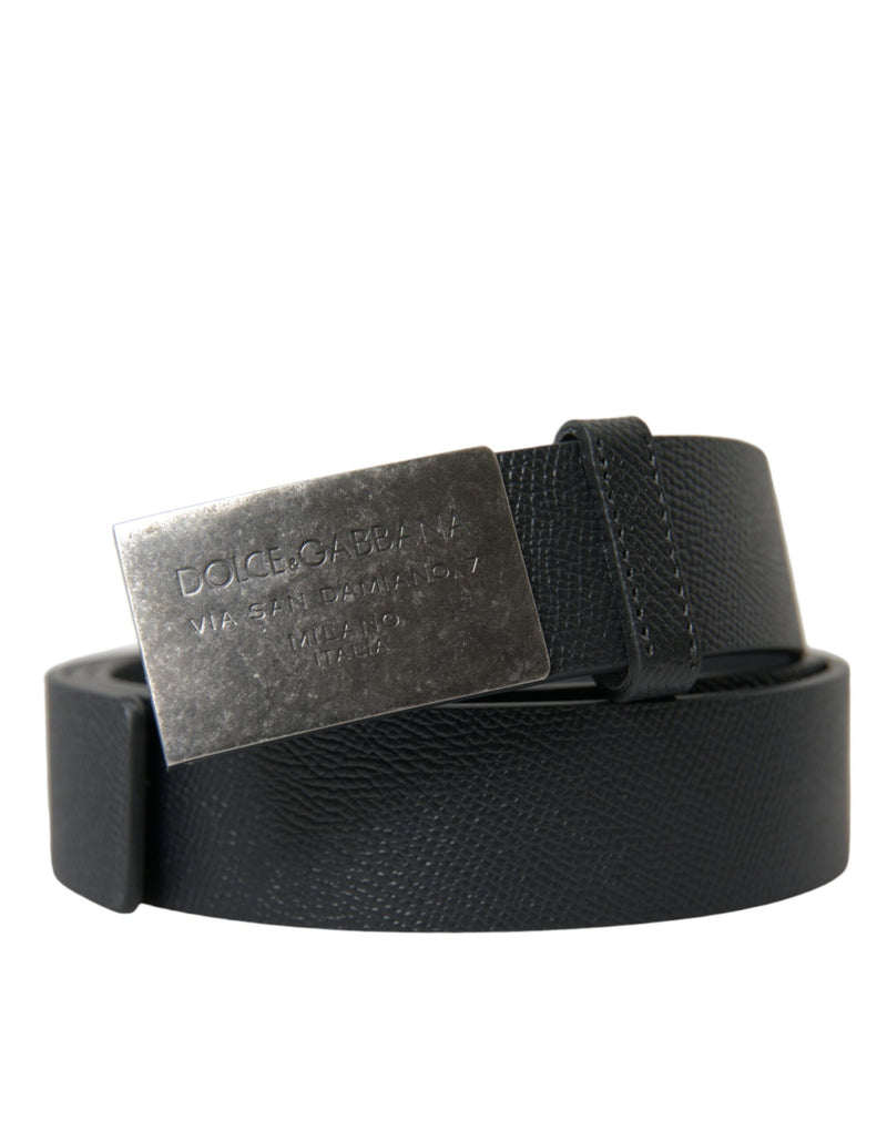 Dolce & Gabbana Elegant Black Calfskin Leather Men's Belt