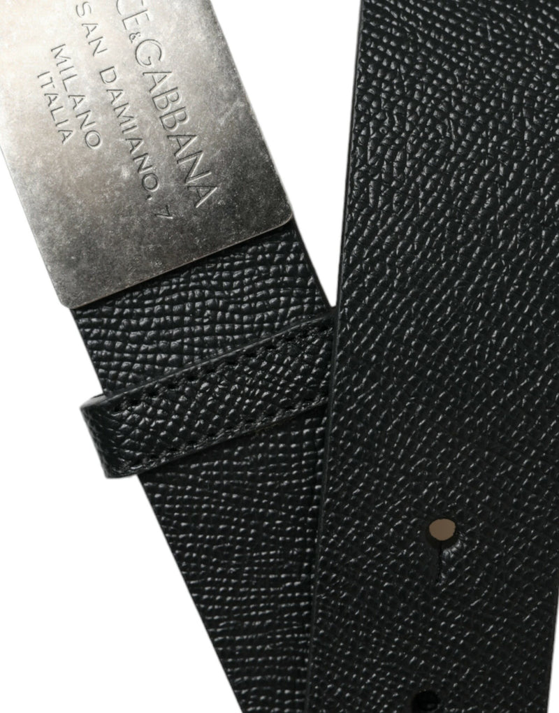 Dolce & Gabbana Elegant Black Calfskin Leather Men's Belt