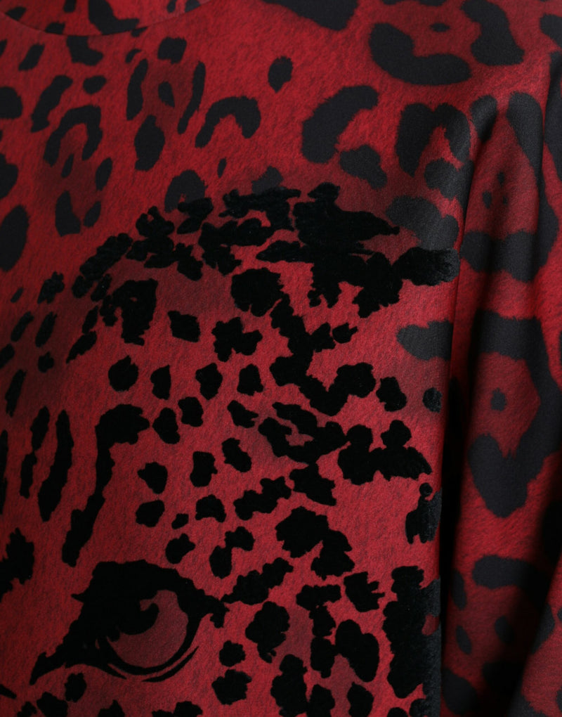 Dolce & Gabbana Elegant Leopard Print Pullover Men's Sweater