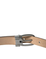 Dolce & Gabbana Elegant Leather Belt with Eye-Catching Men's Buckle