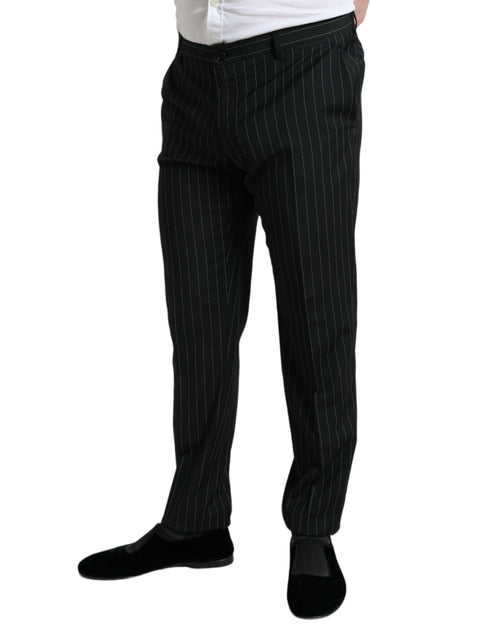 Dolce & Gabbana Black and White Striped Skinny Dress Men's Pants